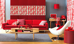 Мебель красного цвета в интерьере